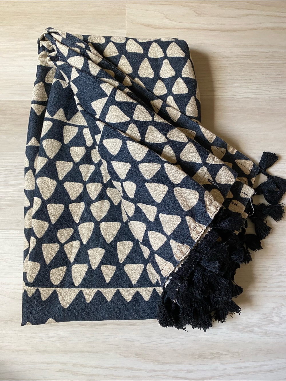 Opalhouse Printed Triangle Pattern Shower Curtain Black & Beige - Picture 5 of 7